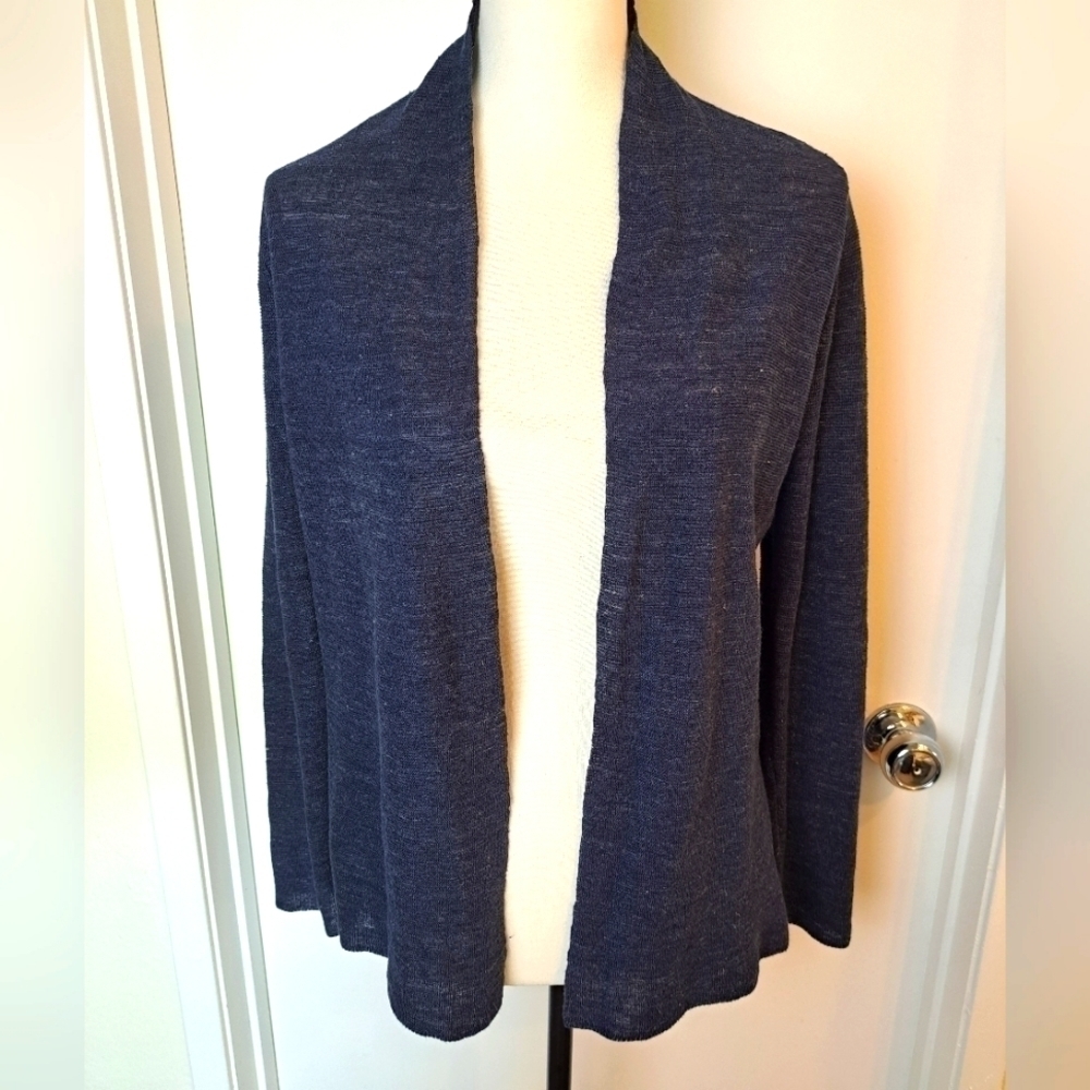 Eileen fisher XXS 100% organic linen lightweight  casual sweater jacket
